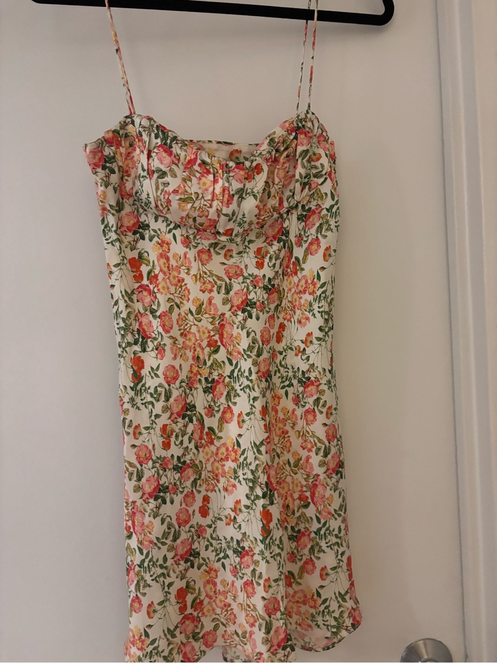 Bec & Bridge Floral Slip Mini Dress in Cream, Pink & Green